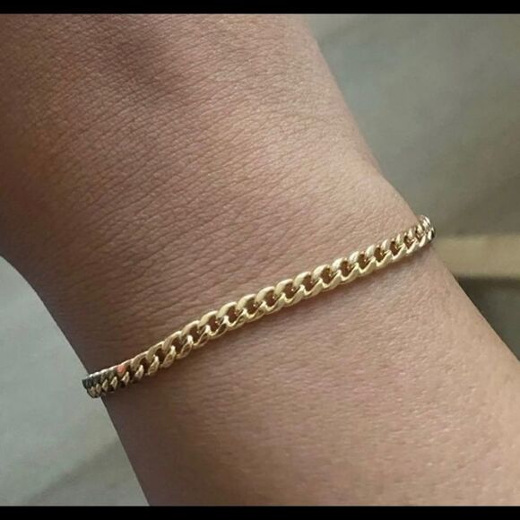 Miami Cuban Trendy real gold 14k bracelet perfect gift size 7.5” - Picture 10 of 11